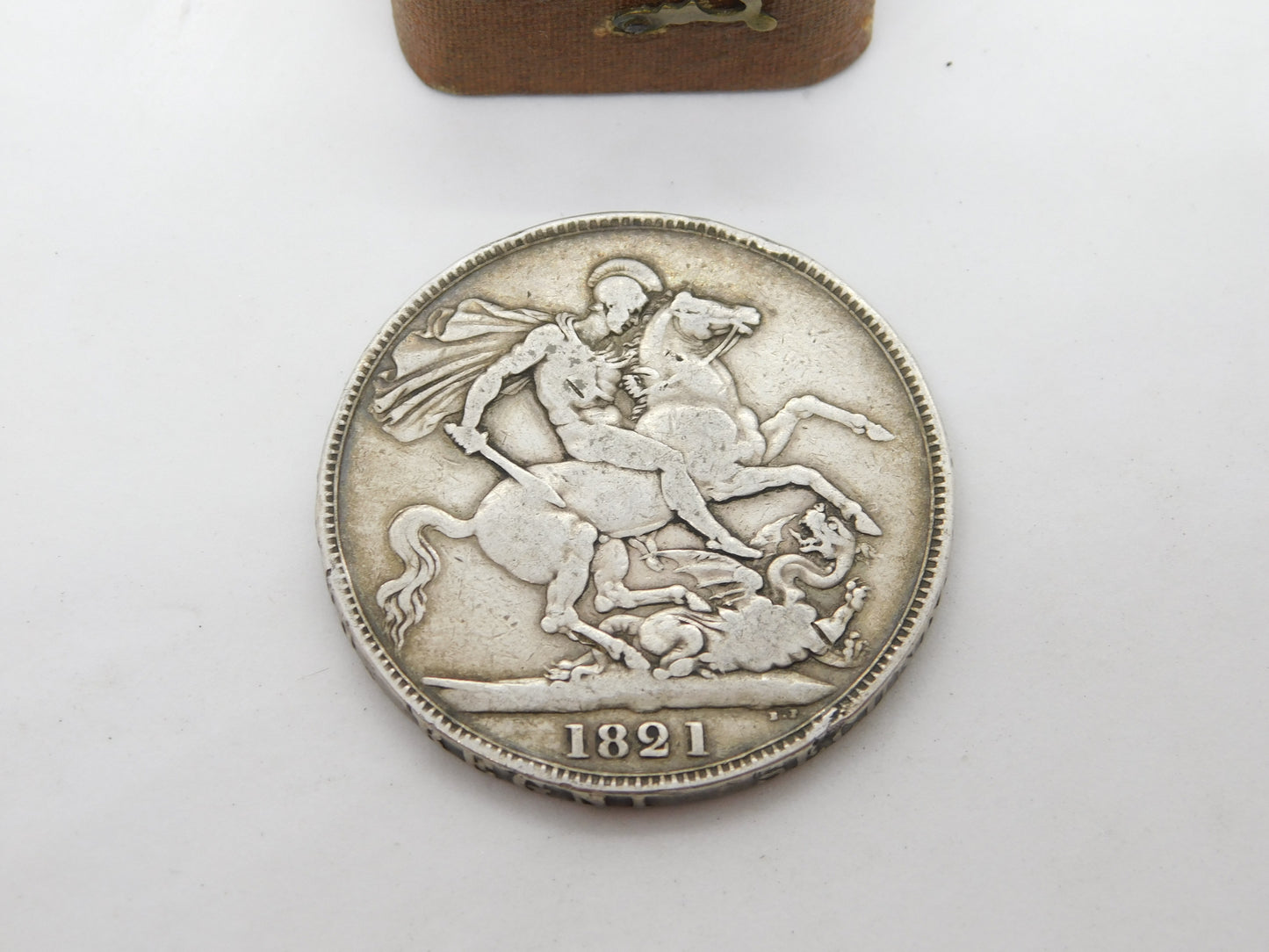 King George IV Sterling Silver Crown Coin 1821 Very Fine Condition Antique