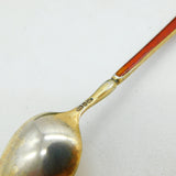 Scandinavian Boxed Set of Sterling Silver Gilt Enamel Teaspoons Antique