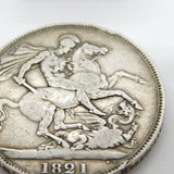 King George IV Sterling Silver Crown Coin 1821 Very Fine Condition Antique