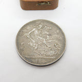 Queen Victoria Sterling Silver Crown Coin 1900 Very Fine Condition Antique