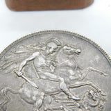 Queen Victoria Sterling Silver Crown Coin 1900 Very Fine Condition Antique