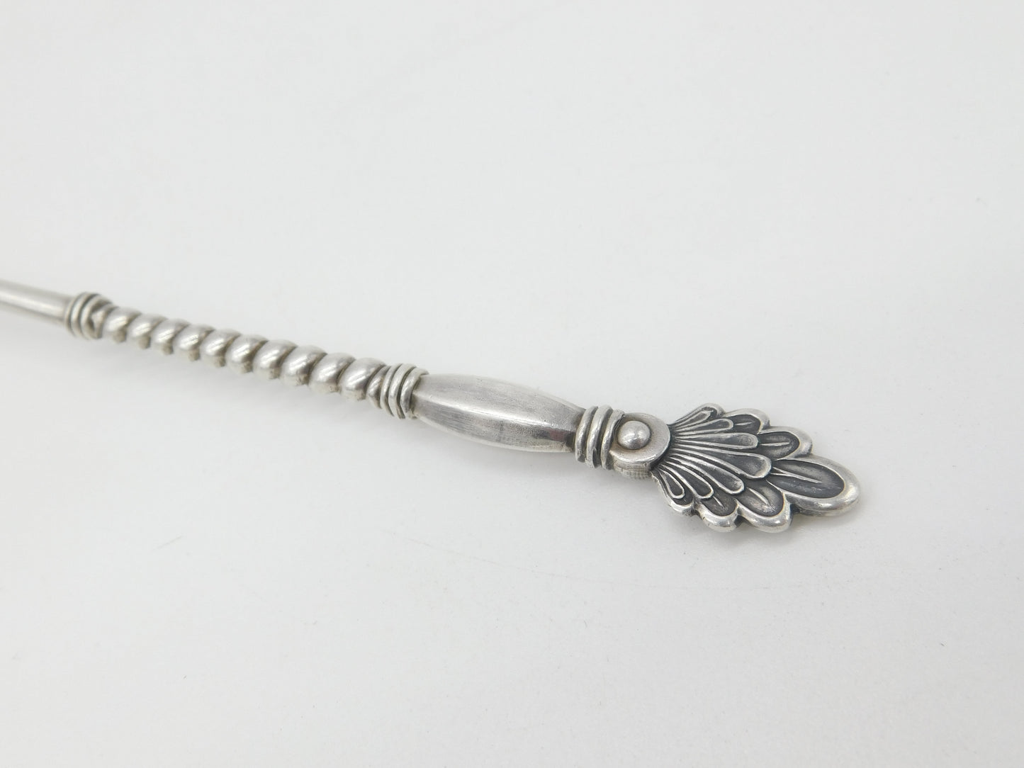 Victorian Russian .875 Silver Gilt Bowl Twisted Stem Spoon Antique c1900