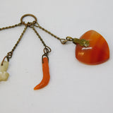George III Pearl, Coral, Carnelian Faith, Hope & Charity Charm Fob Antique c1800