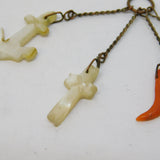 George III Pearl, Coral, Carnelian Faith, Hope & Charity Charm Fob Antique c1800