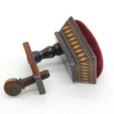 Victorian Tunbridge Ware Treen Sewing Clasp Pin Cushion Antique c1860