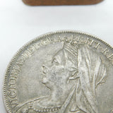 Queen Victoria Sterling Silver Crown Coin 1900 Very Fine Condition Antique