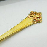 Magnus Aase Boxed Set of Sterling Silver Gilt & Enamel Teaspoons Antique c1920s