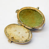 Egyptian Revival .800 Silver & Enamel Moses Basket Charm Pendant Antique c1920 Art Deco