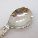 George III Sterling Silver Bright Cut Tea Caddy Spoon Antique 1791 London