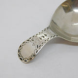 George III Sterling Silver Bright Cut Tea Caddy Spoon Antique 1791 London