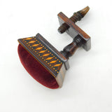 Victorian Tunbridge Ware Treen Sewing Clasp Pin Cushion Antique c1860