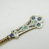 Boxed Set of Norwegian Sterling Silver Gilt Enamel Teaspoons Antique c1920s