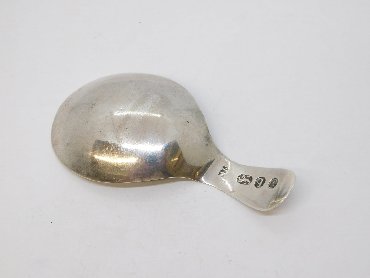 George III Sterling Silver Bright Cut Tea Caddy Spoon Antique 1791 London