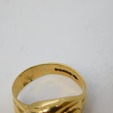 9ct Yellow Gold & Garnet Set Snake Serpent Crossover Ring Vintage Birmingham