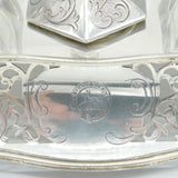 Victorian Larger Sterling Silver Desk Stand with Taper Stick & Inkwells Antique 1849 Sheffield