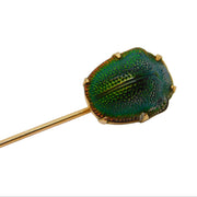 Victorian Egyptian Revival 12ct Gold Scarab Beetle Stick Pin Antique c1880