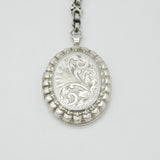 Large Sterling Silver Victorian Collar Necklace with Vintage Floral Locket