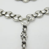Large Sterling Silver Victorian Collar Necklace with Vintage Floral Locket