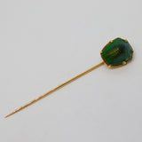 Victorian Egyptian Revival 12ct Gold Scarab Beetle Stick Pin Antique c1880