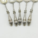 Victorian Set of Five German Sterling Silver Deer Cloven Hoof Teaspoons c1900