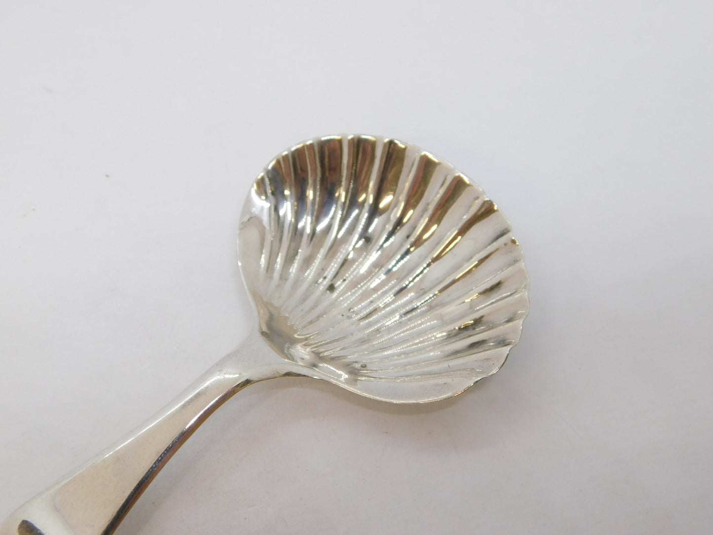 George III Sterling Silver Shell Bowl Tea Caddy Spoon Antique 1797 London