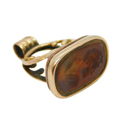 George III 9ct Rose Gold & Carnelian Intaglio Fob Seal Antique c1800