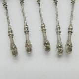 Victorian Set of Five German Sterling Silver Deer Cloven Hoof Teaspoons c1900