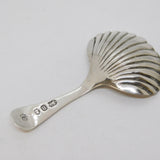 George III Sterling Silver Shell Bowl Tea Caddy Spoon Antique 1797 London