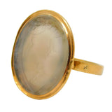 George III 18ct Gold & Chalcedony Agate Armorial Seal Signet Ring Antique c1780