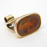 George III 9ct Rose Gold & Carnelian Intaglio Fob Seal Antique c1800
