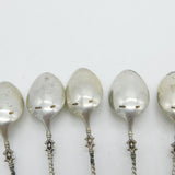 Victorian Set of Five German Sterling Silver Deer Cloven Hoof Teaspoons c1900