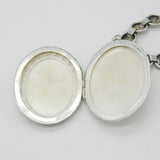 Large Sterling Silver Victorian Collar Necklace with Vintage Floral Locket