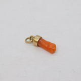George III Miniature 9ct Gold Carved Coral Lucky Figa Charm Antique c1790