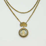 Early Spanish Sterling Silver Gilt Floral Reliquary Necklace c1720 Colonial