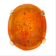 George IV 9ct Gold & Carnelian Agate Royal Armorial Signet Ring Antique c1830