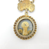 Early Spanish Sterling Silver Gilt Floral Reliquary Necklace c1720 Colonial