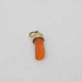 George III Miniature 9ct Gold Carved Coral Lucky Figa Charm Antique c1790