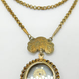 Early Spanish Sterling Silver Gilt Floral Reliquary Necklace c1720 Colonial