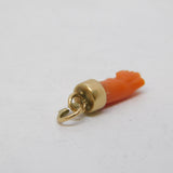 George III Miniature 9ct Gold Carved Coral Lucky Figa Charm Antique c1790