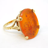 George IV 9ct Gold & Carnelian Agate Royal Armorial Signet Ring Antique c1830