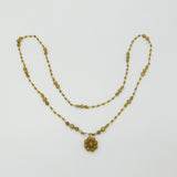 Early Spanish Sterling Silver Gilt Coin Necklace Filigree Floral Pendant c1720