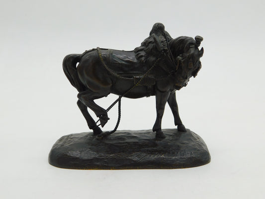 Theodore Gechter (1796-1844) French Bronze Sculpture Mongolian Horse Antique