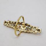 19th Century 18ct Two-Tone Gold & Diamond Set Navette Statement Ring Antique c1890 Belle Époque
