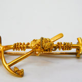 Victorian 18ct Yellow Gold Shovel & Pick Mining Brooch Antique c1880