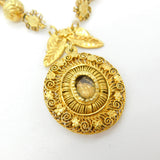 Early Spanish Sterling Silver Gilt Ornate Reliquary Form Pendant c1720 Colonial