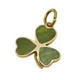 Irish Victorian 9ct Gold & Connemara Marble Shamrock Pendant Antique Dublin