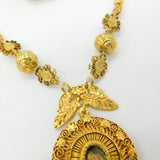 Early Spanish Sterling Silver Gilt Ornate Reliquary Form Pendant c1720 Colonial