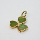 Irish Victorian 9ct Gold & Connemara Marble Shamrock Pendant Antique Dublin