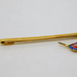 Victorian 15ct Yellow Gold, Enamel & Pearl Kingfisher Brooch Antique c1890