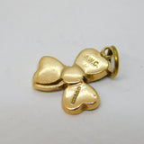 Irish Victorian 9ct Gold & Connemara Marble Shamrock Pendant Antique Dublin